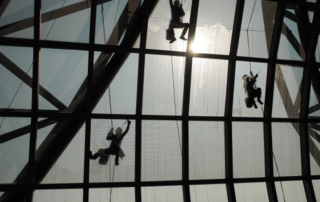 Limpieza de cristales en altura