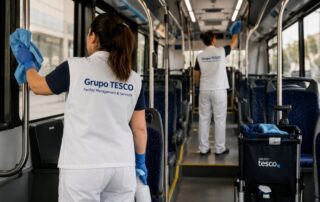 Limpieza en el interior del autobús - Grupo Tesco